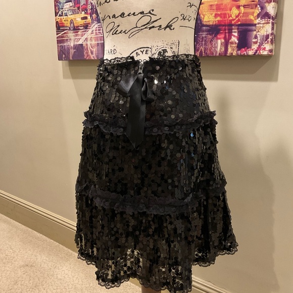 Valentino Dresses & Skirts - Valentino Black Sequin Skirt